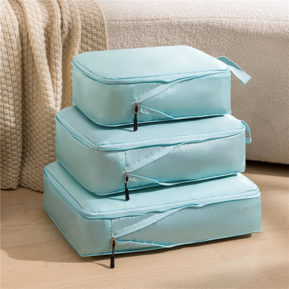 VOYAS 3-Piece Compressible Packing Cubes Set - Black