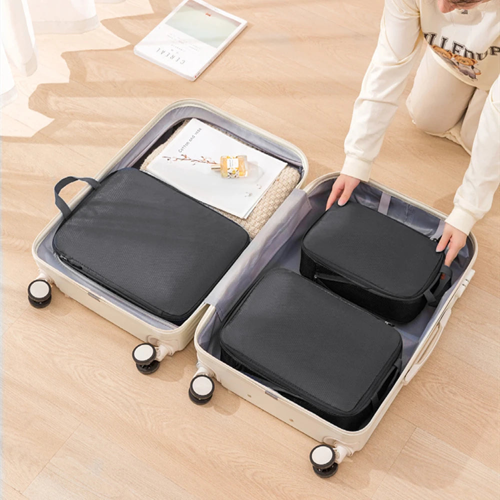 VOYAS 3-Piece Compressible Packing Cubes Set - Black