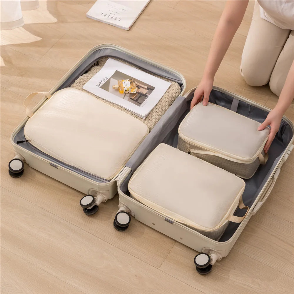 VOYAS 3-Piece Compressible Packing Cubes Set - Black